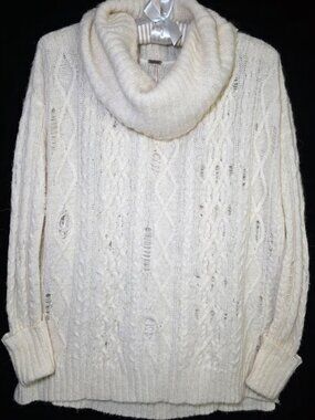 Free People Complex Cable Jumper Pullover Sweater XS